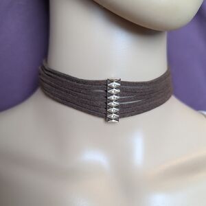 🌟3/$20🌟 Brown Faux Suede Multi-Strand Choker Necklace